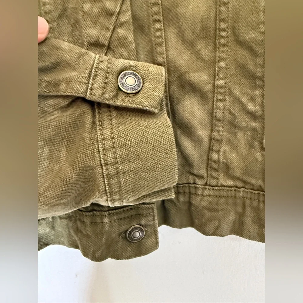 Free People Green Military‎ Camouflage Jean Jacket Small - Picture 5 of 6